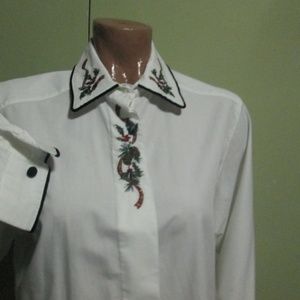 PORTRAITS CHRISTMAS BLOUSE SIZE 8